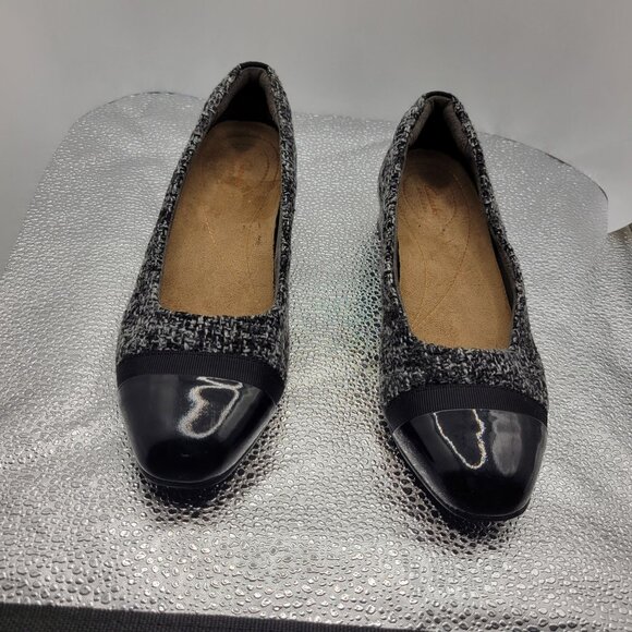 Clarks Artisan Womens Keesha Rosa Pumps Black Leather Textile Size 5.5 Comfort - Picture 4 of 12